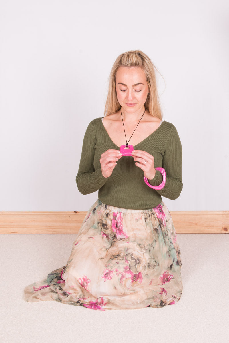 Jazz Pendant Sensory Chew - Silver image 2