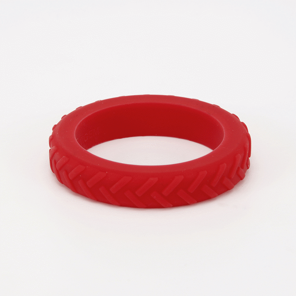 Tread Sensory Chew Bangle - Adult or Child Sized - Red image 0