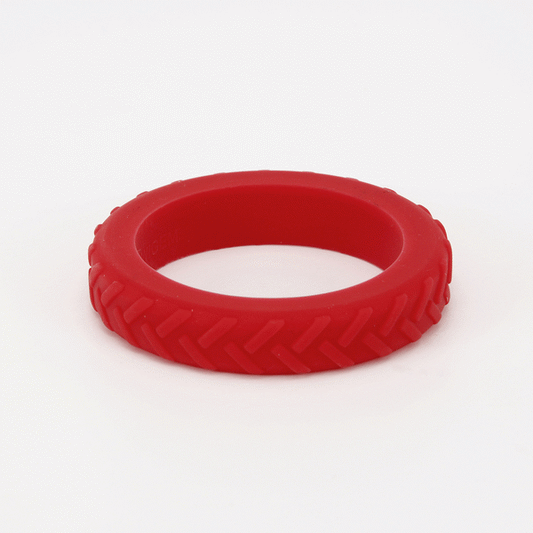 Tread Sensory Chew Bangle - Adult or Child Sized - Red image 0
