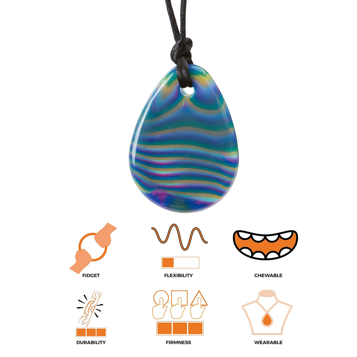 Chewigem Raindrop Pendant - Aurora detail