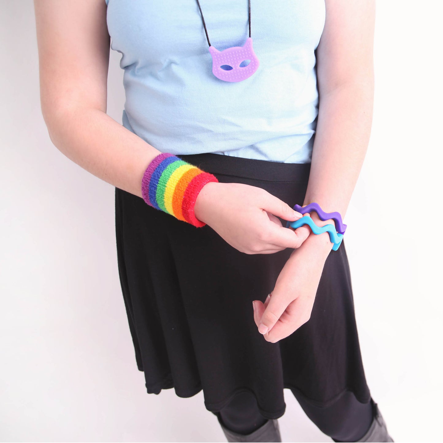 Wave Sensory Chew Bangle - Purple image 1