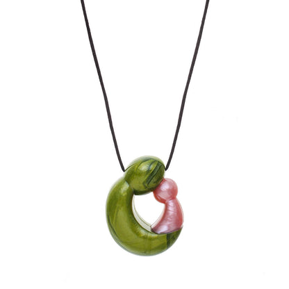 Nurture Pendant Sensory Chew Pink/Green image 0