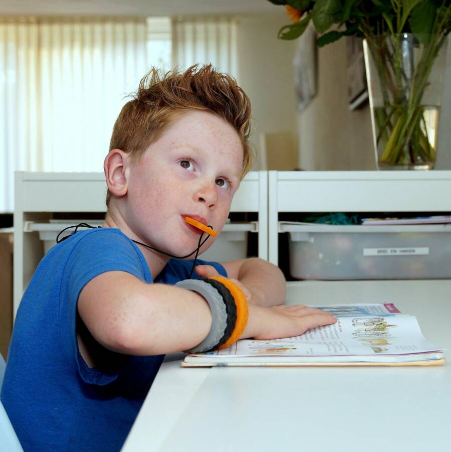 Tread Sensory Chew Bangle - Adult or Child Sized - Red image 4